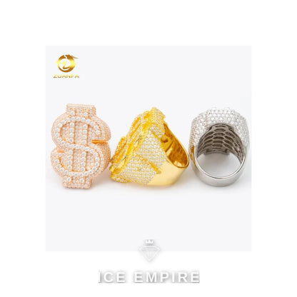 Iced Out Rose Gold Plated Moissanite Ring