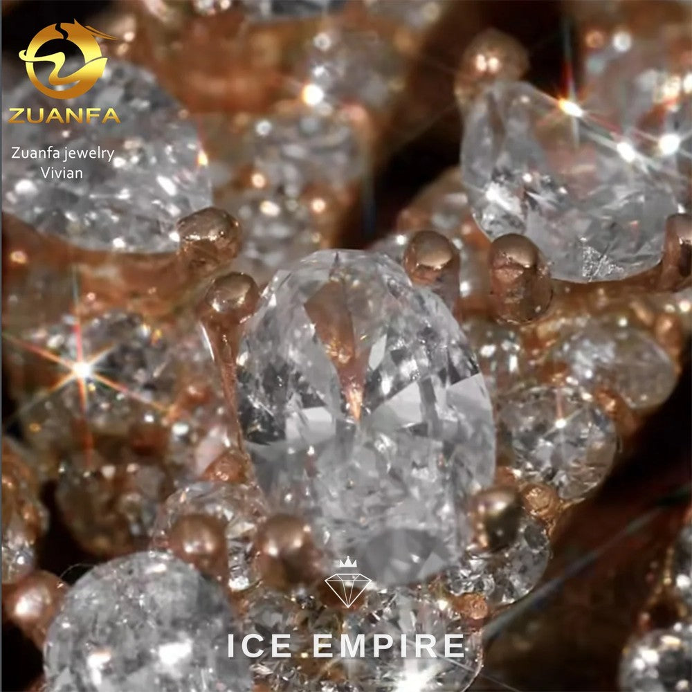 Iced Out Rose Gold Plated Moissanite Cuban Chain