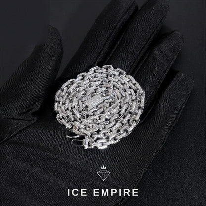 Iced Out Rose Gold Plated Moissanite Cuban Chain