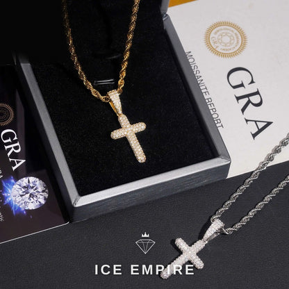 Iced Out Cross 925 Silver Moissanite Pendant