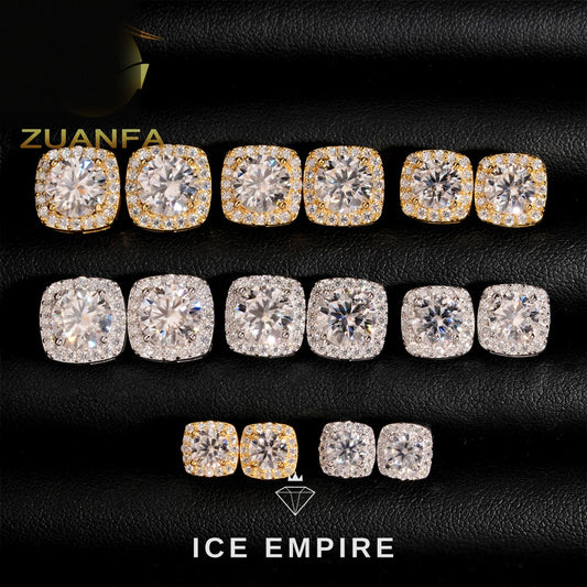 Iced Out Rose Gold Plated Moissanite Earrings