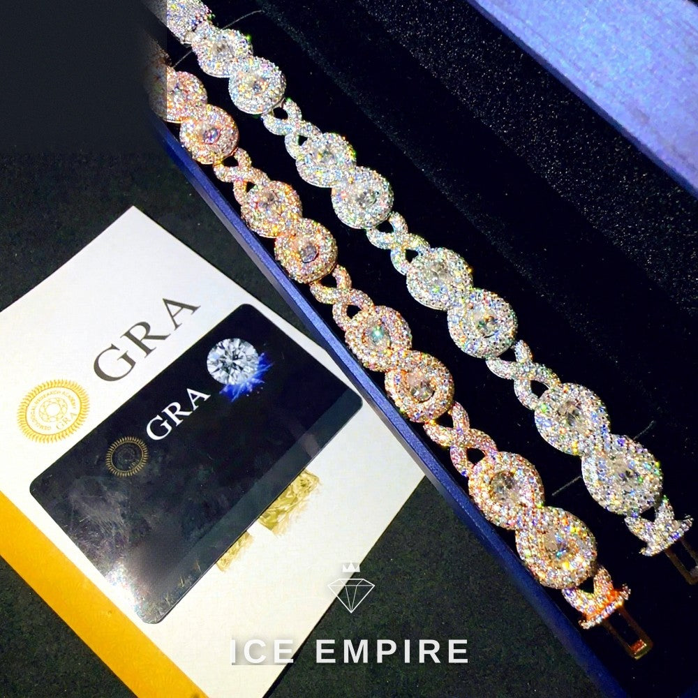 Iced Out Rose Gold Plated Moissanite Cuban Chain