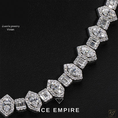 Iced Out Rose Gold Plated Moissanite Cuban Chain