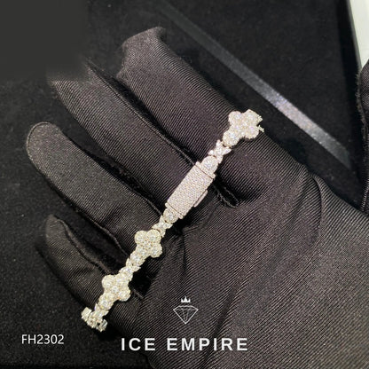 Iced Out Cross 925 Silver Moissanite Cuban Chain