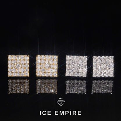 Iced Out Rose Gold Plated Moissanite Stud Earrings
