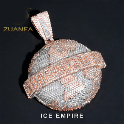 Iced Out Baguette Rose Gold Plated Moissanite Cuban Chain