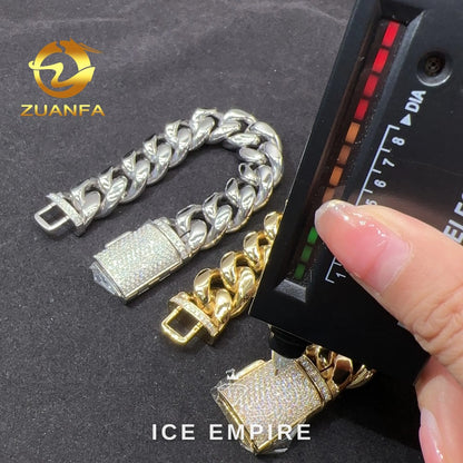 Iced Out Rose Gold Plated Moissanite Cuban Chain