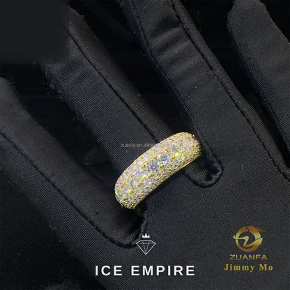 Iced Out Gold Plated Moissanite Engagement Ring