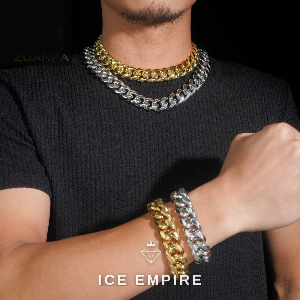 Iced Out Gold Plated Moissanite Cuban Chain