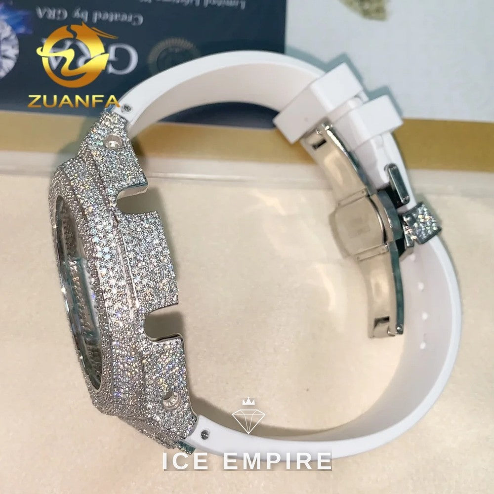 Iced Out 925 Silver Moissanite Watch