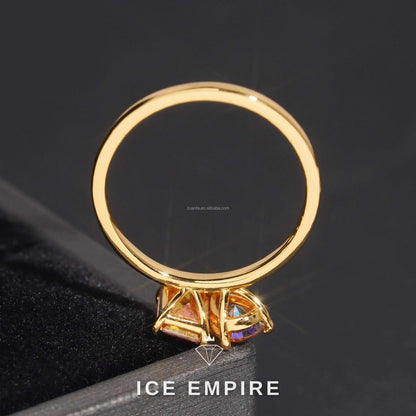 Iced Out 925 Silver Moissanite Engagement Ring