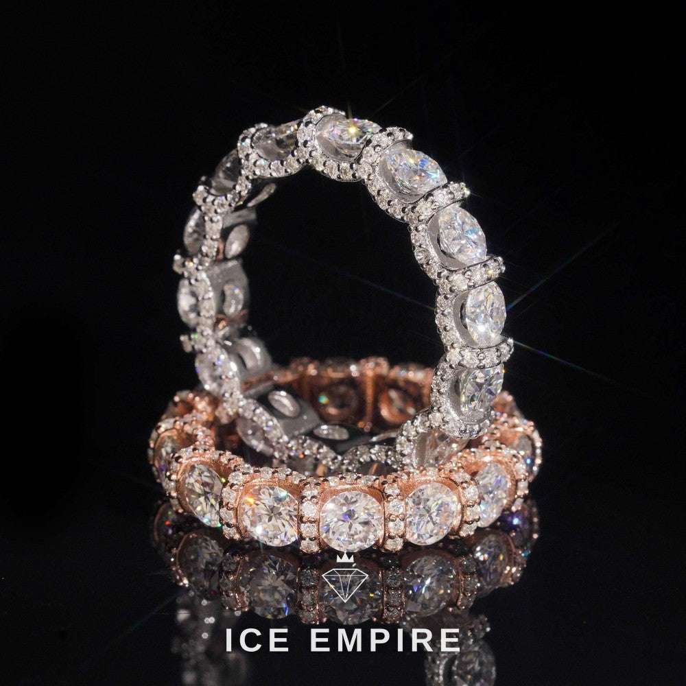 Iced Out 925 Silver Moissanite Ring