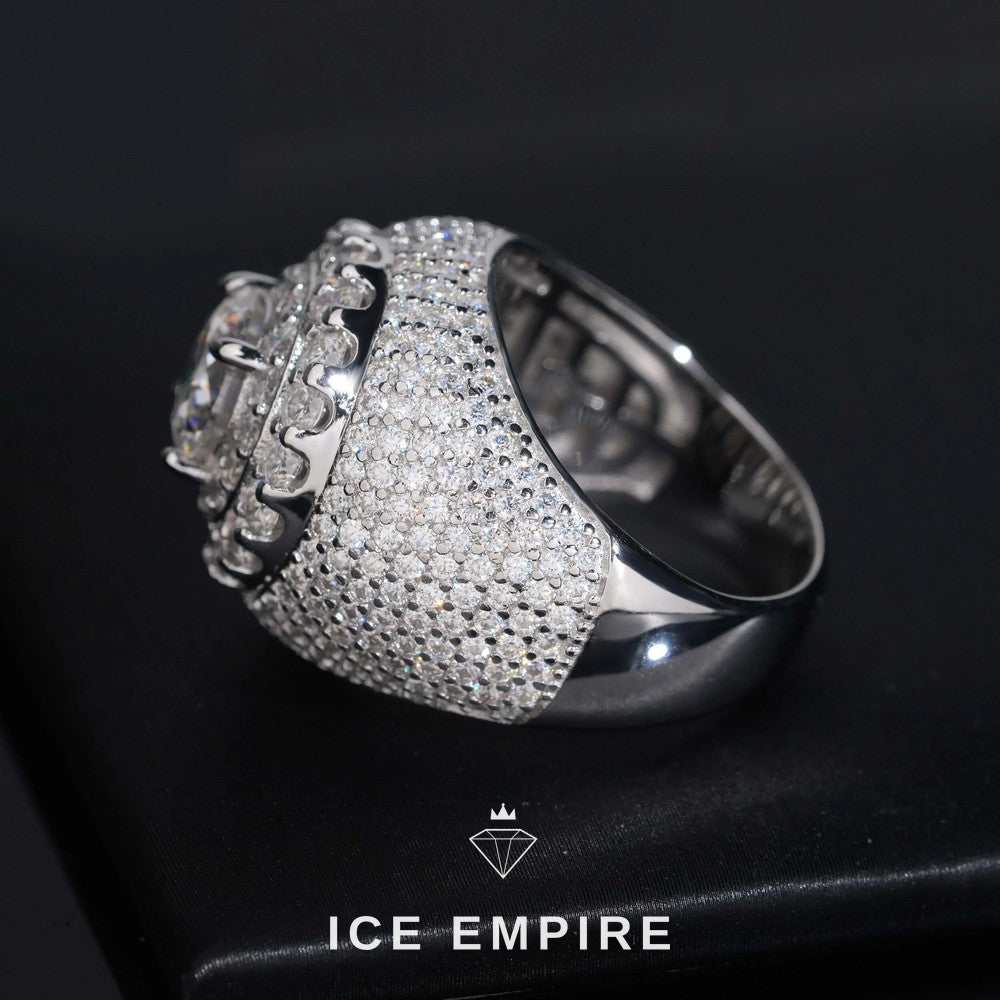 Iced Out 925 Silver Moissanite Ring