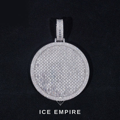 Iced Out Baguette 925 Silver Moissanite Pendant