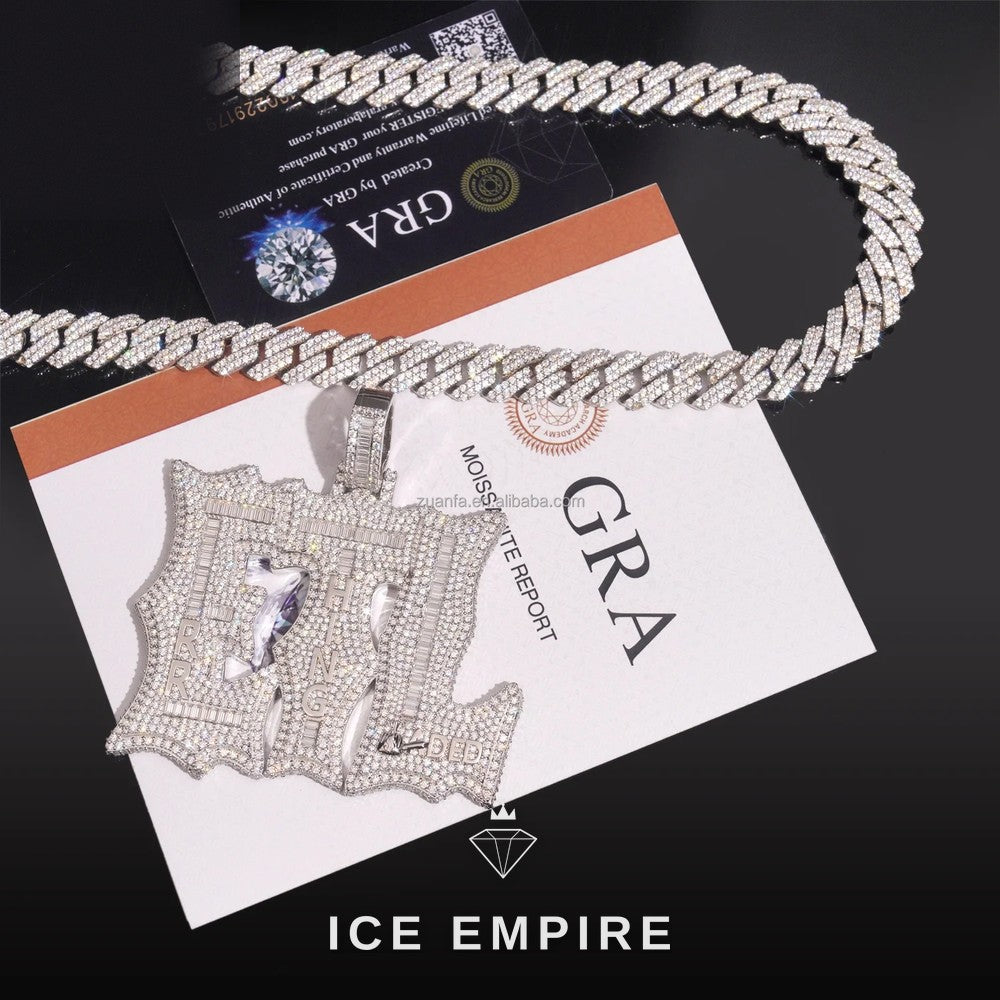 Iced Out 925 Silver Pendant