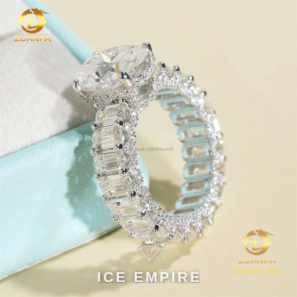 Iced Out 925 Silver Moissanite Ring