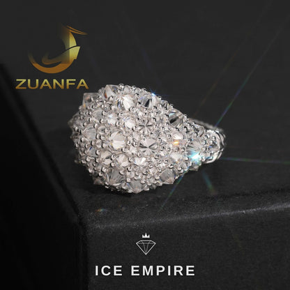 Iced Out 925 Silver Moissanite Ring