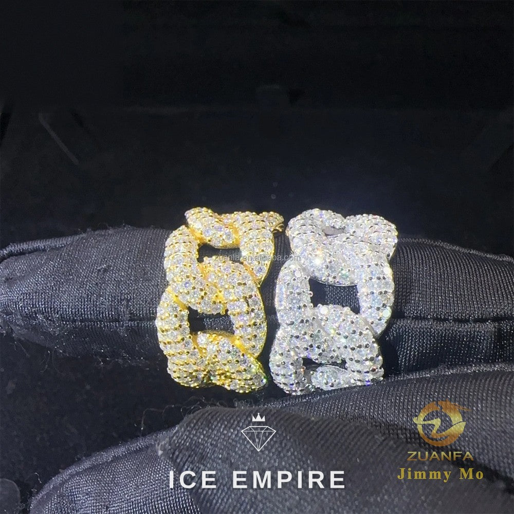 Iced Out 925 Silver Moissanite Cuban Chain