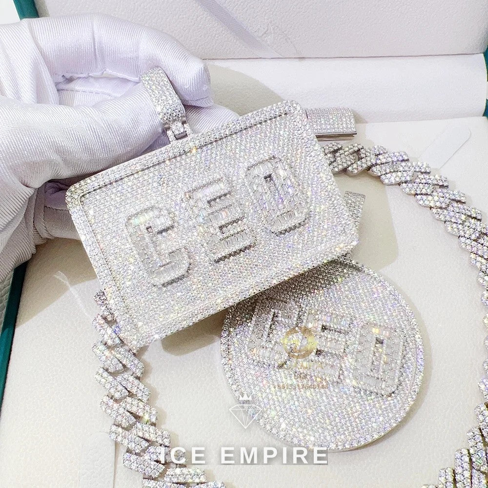 Iced Out 925 Silver Pendant