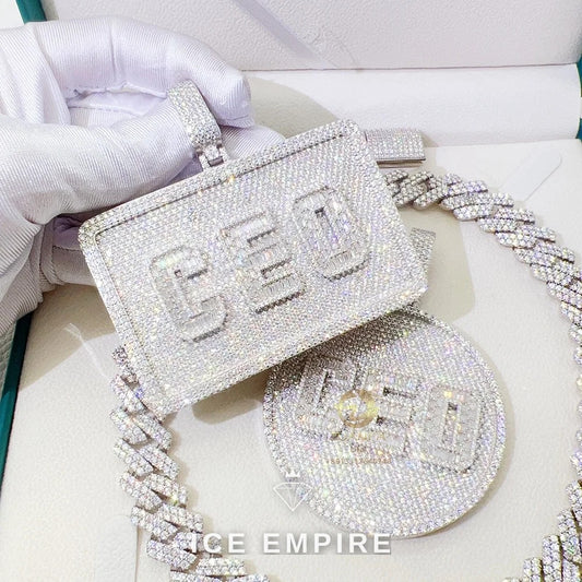 Iced Out 925 Silver Pendant