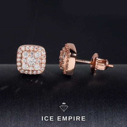 Iced Out 925 Silver Moissanite Stud Earrings