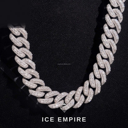 Iced Out 925 Silver Moissanite Cuban Chain