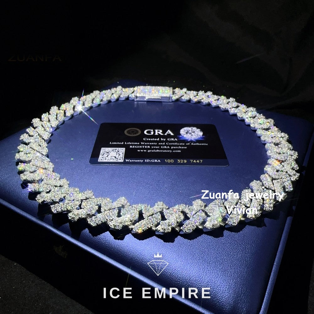 Iced Out Rose Gold Plated Moissanite Cuban Chain