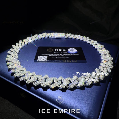 Iced Out Rose Gold Plated Moissanite Cuban Chain