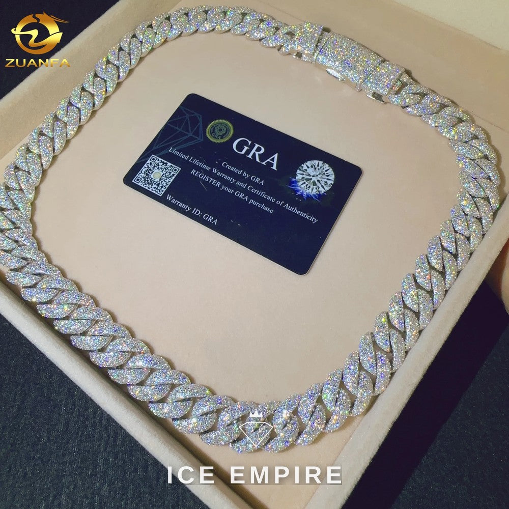 Iced Out Rose Gold Plated Moissanite Cuban Chain