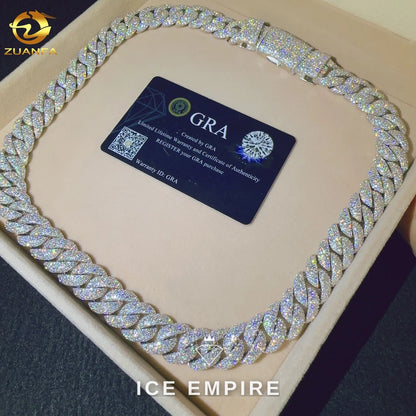 Iced Out Rose Gold Plated Moissanite Cuban Chain
