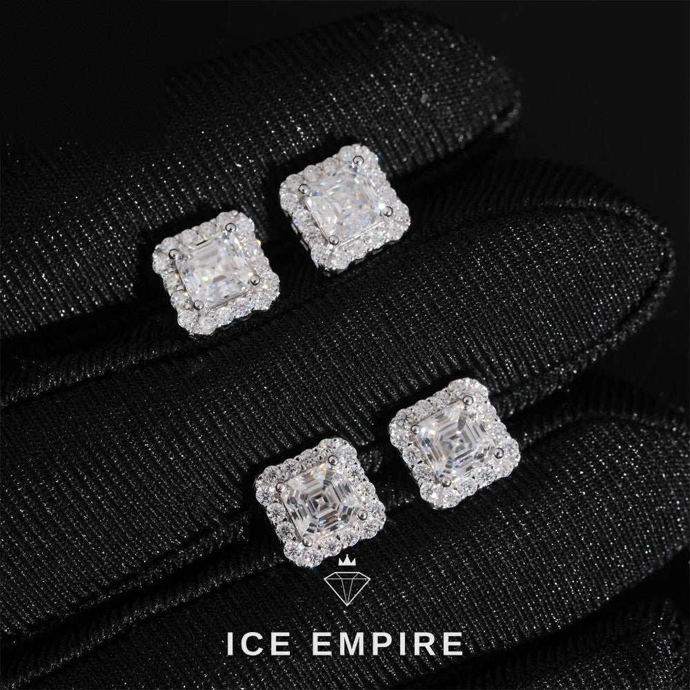 Iced Out Rose Gold Plated Moissanite Earrings