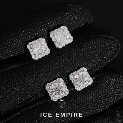 Iced Out Rose Gold Plated Moissanite Earrings