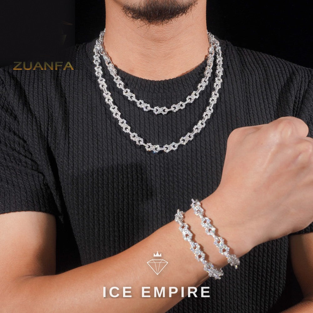 Iced Out Rose Gold Plated Moissanite Cuban Chain