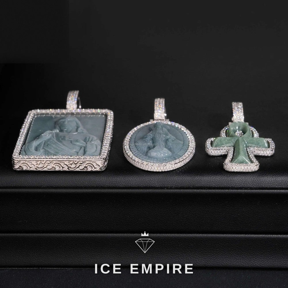 Iced Out Cross 925 Silver Moissanite Pendant