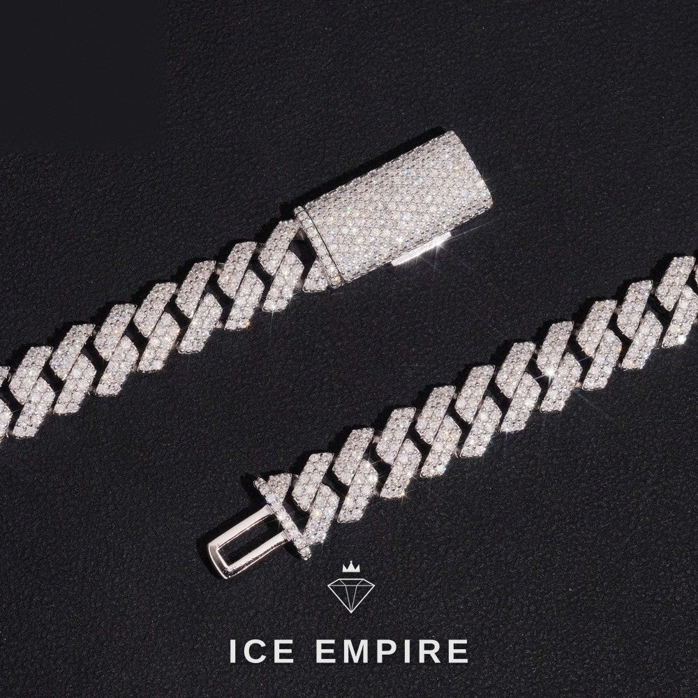 Iced Out Rose Gold Plated Moissanite Cuban Chain