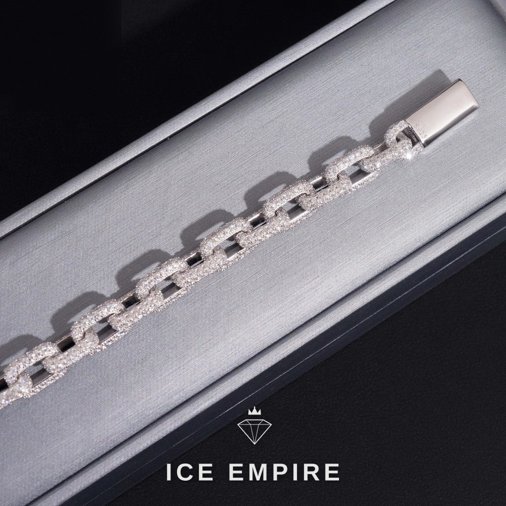 Iced Out 925 Silver Moissanite Cuban Chain