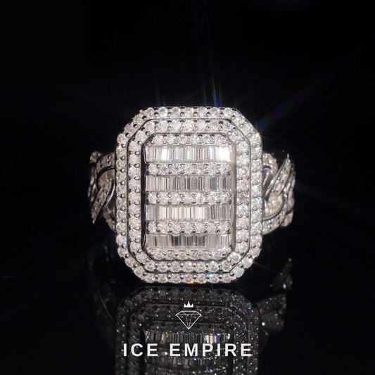 Iced Out 925 Silver Moissanite Ring