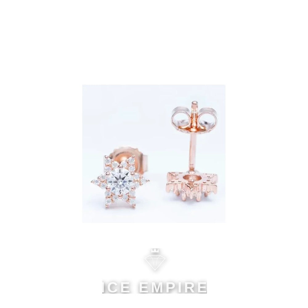 Iced Out 925 Silver Moissanite Stud Earrings