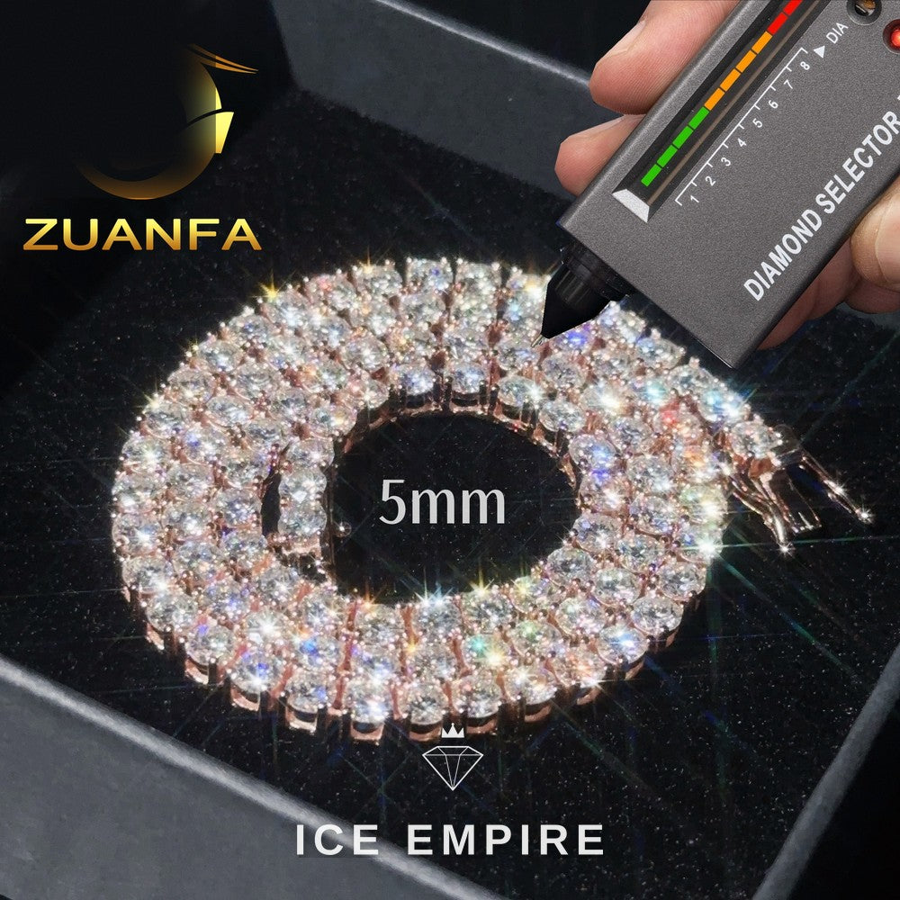 Iced Out Rose Gold Plated Moissanite Cuban Chain