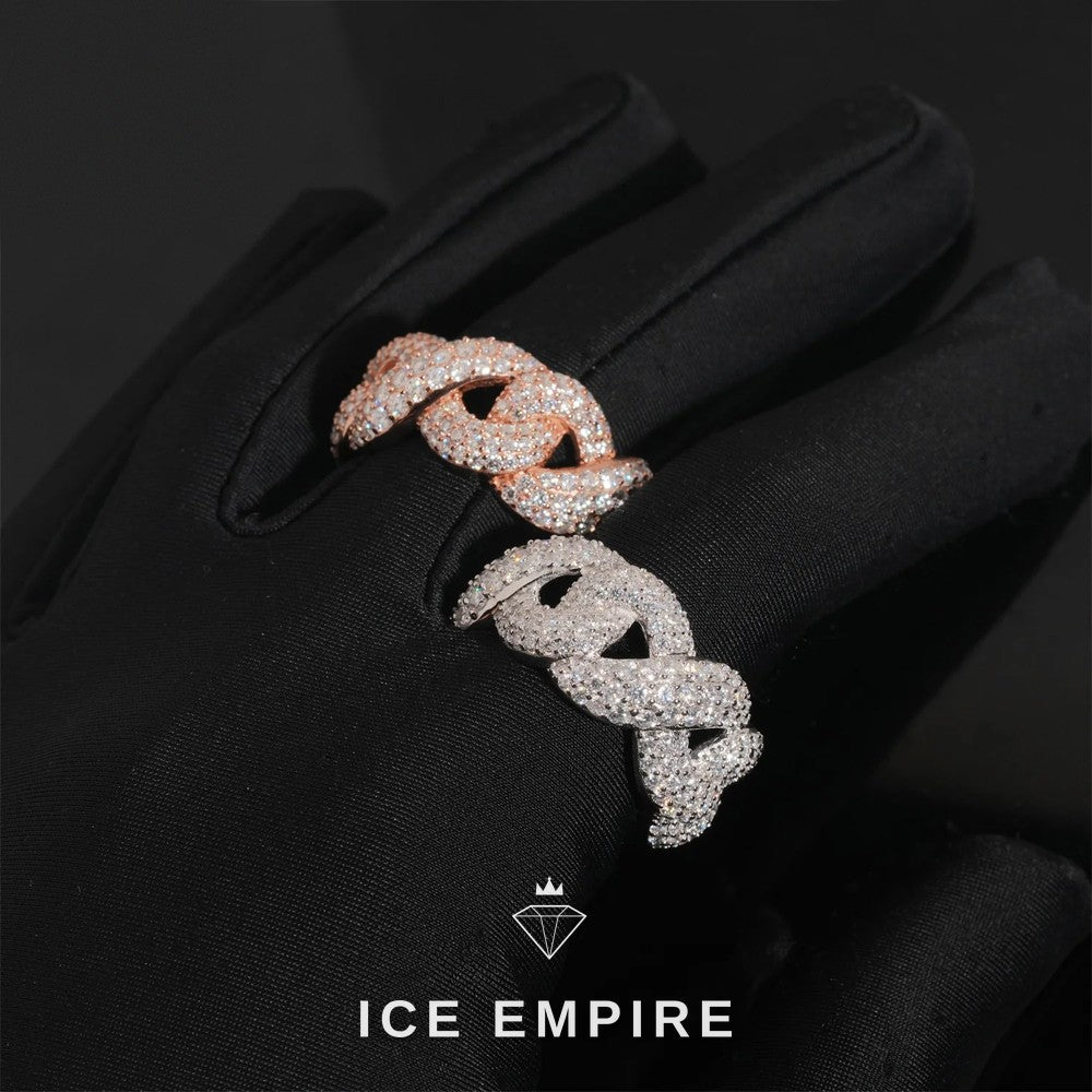 Iced Out Rose Gold Moissanite Cuban Chain