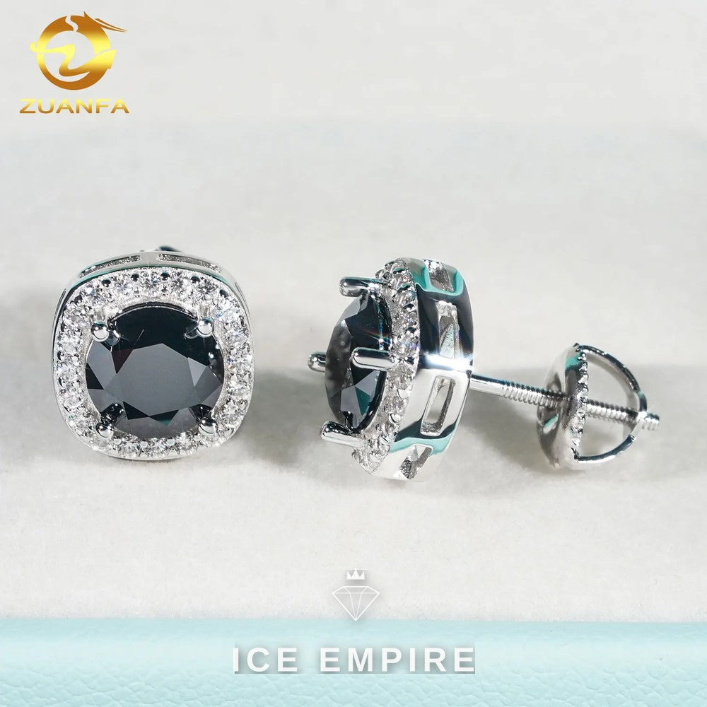 Iced Out 925 Silver Moissanite Earrings