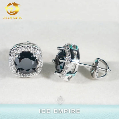 Iced Out 925 Silver Moissanite Earrings