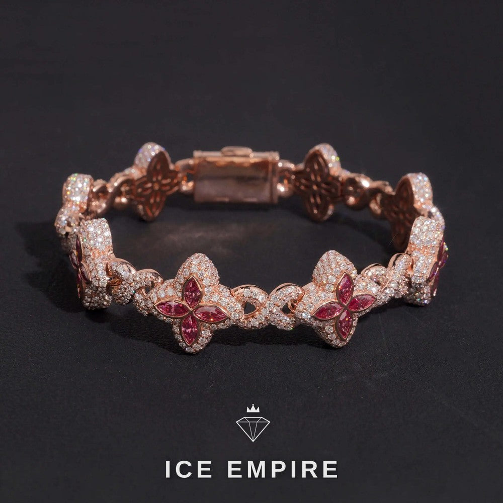 Iced Out Rose Gold Moissanite Cuban Chain