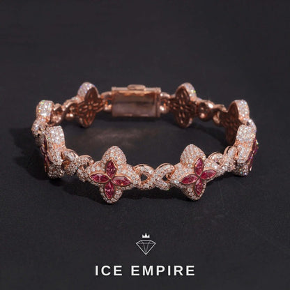 Iced Out Rose Gold Moissanite Cuban Chain