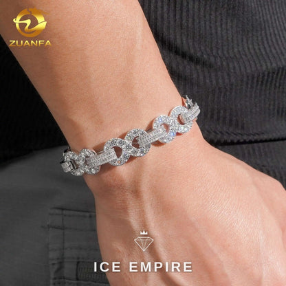 Iced Out Baguette Rose Gold Moissanite Cuban Chain