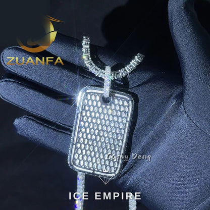 Iced Out Rose Gold Plated Moissanite Pendant