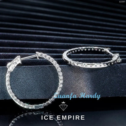 Iced Out Rose Gold Plated Moissanite Hoop Earrings