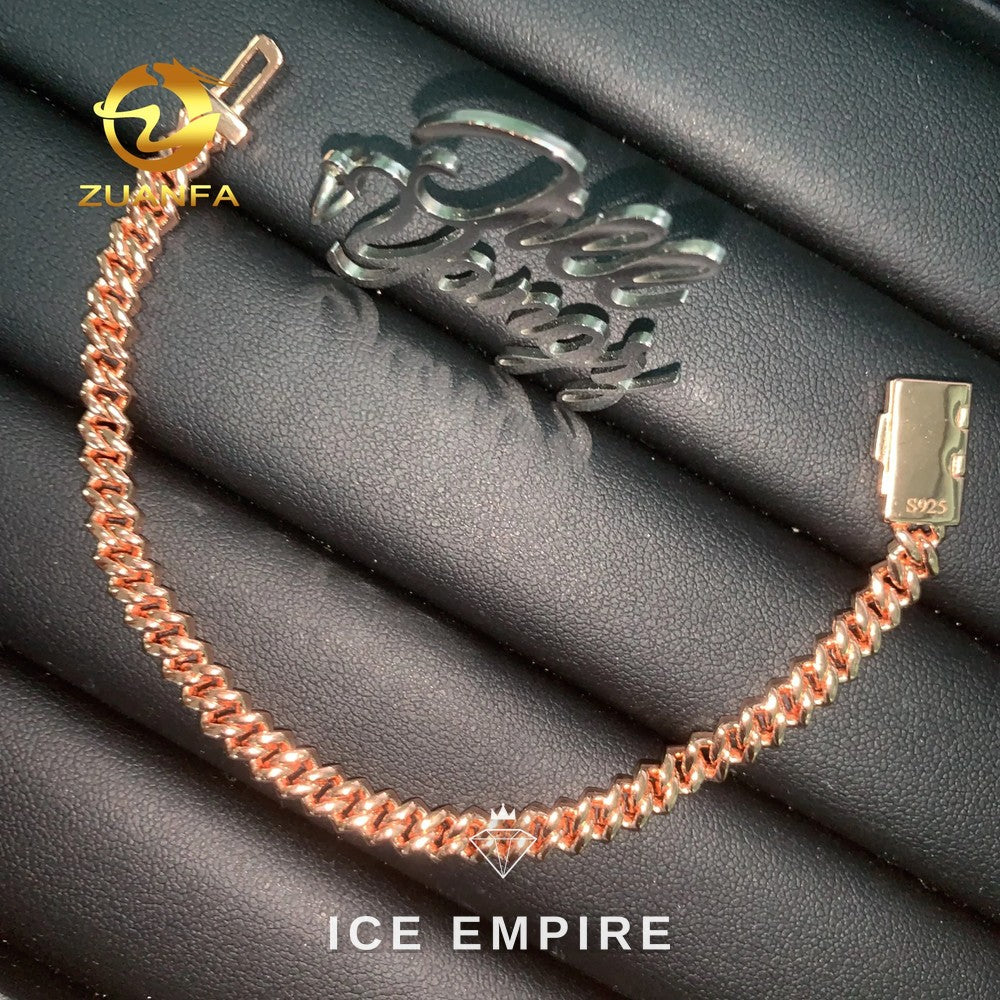 Iced Out Rose Gold Plated Moissanite Cuban Chain
