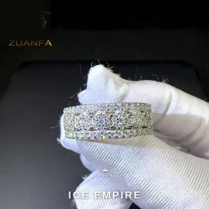 Iced Out 925 Silver Moissanite Ring