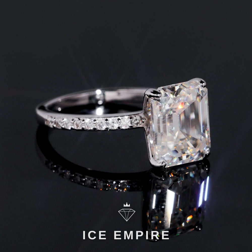 Iced Out 18K Gold Moissanite Wedding Band